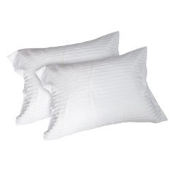 Set 2 fete de perna Bosfor Decor, model damasc, bumbac satinat, alb, dimensiune 50 x 70 cm